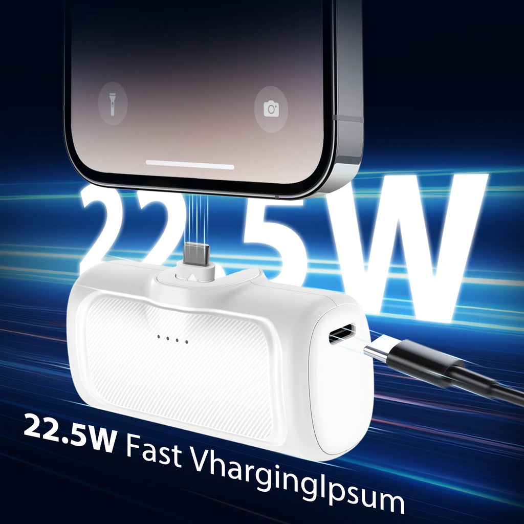 Mini Power Bank 22.5W Max 4000mAh Fast Charging Portable External Battery with Cables for Android iPhone 17 16 Samsung