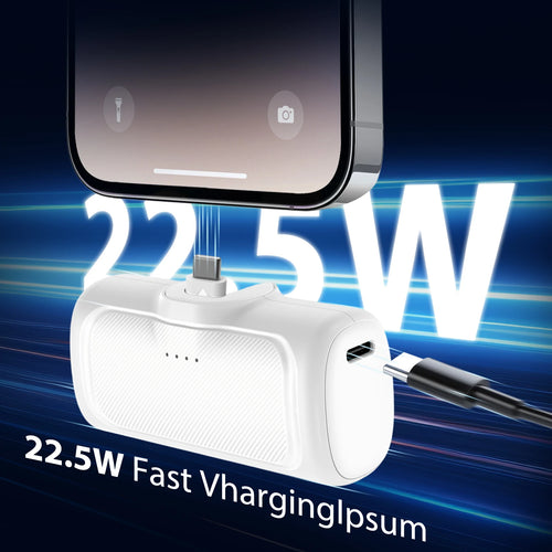 Mini Power Bank 22.5W Max 4000mAh Fast Charging Portable External Battery with Cables for Android iPhone 17 16 Samsung